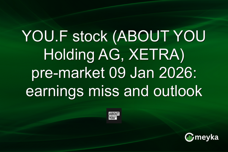 YOU.F stock (ABOUT YOU Holding AG, XETRA) pre-market 09 Jan 2026: earnings miss and outlook