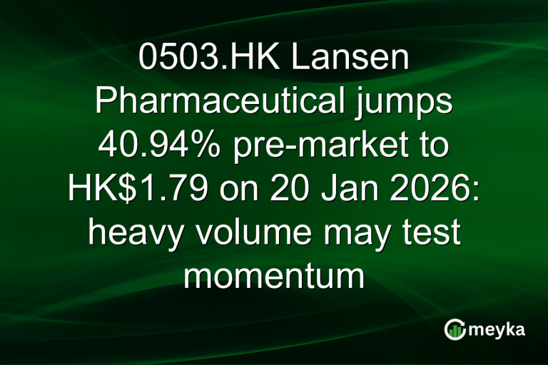 0503.HK Lansen Pharmaceutical jumps 40.94% pre-market to HK$1.79 on 20 Jan 2026: heavy volume may test momentum