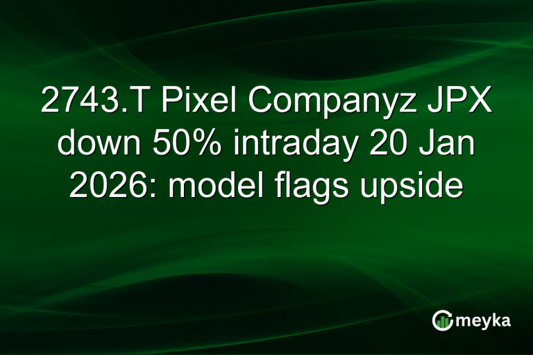 2743.T Pixel Companyz JPX down 50% intraday 20 Jan 2026: model flags upside
