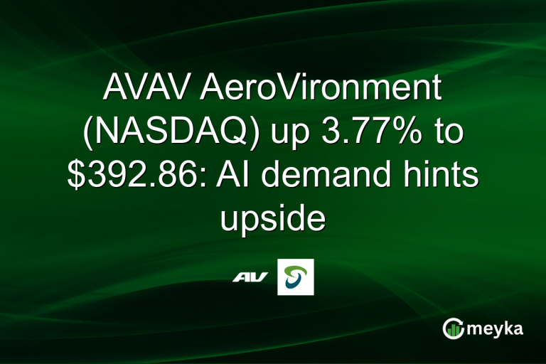 AVAV AeroVironment (NASDAQ) up 3.77% to $392.86: AI demand hints upside