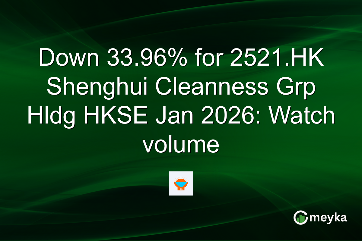 Down 33.96% for 2521.HK Shenghui Cleanness Grp Hldg HKSE Jan 2026: Watch volume