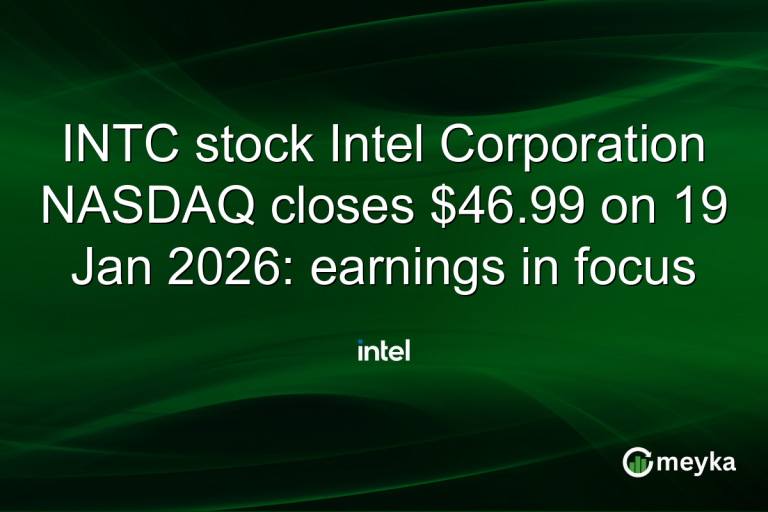 INTC stock Intel Corporation NASDAQ closes $46.99 on 19 Jan 2026: earnings in focus
