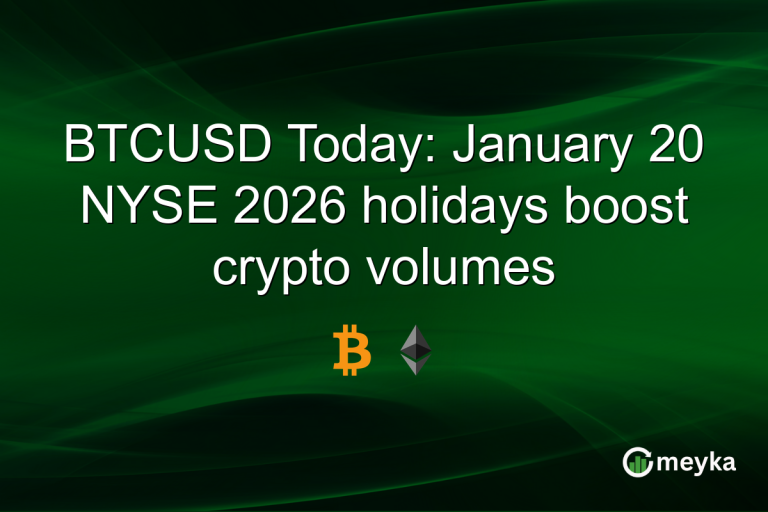 BTCUSD Today: January 20 NYSE 2026 holidays boost crypto volumes