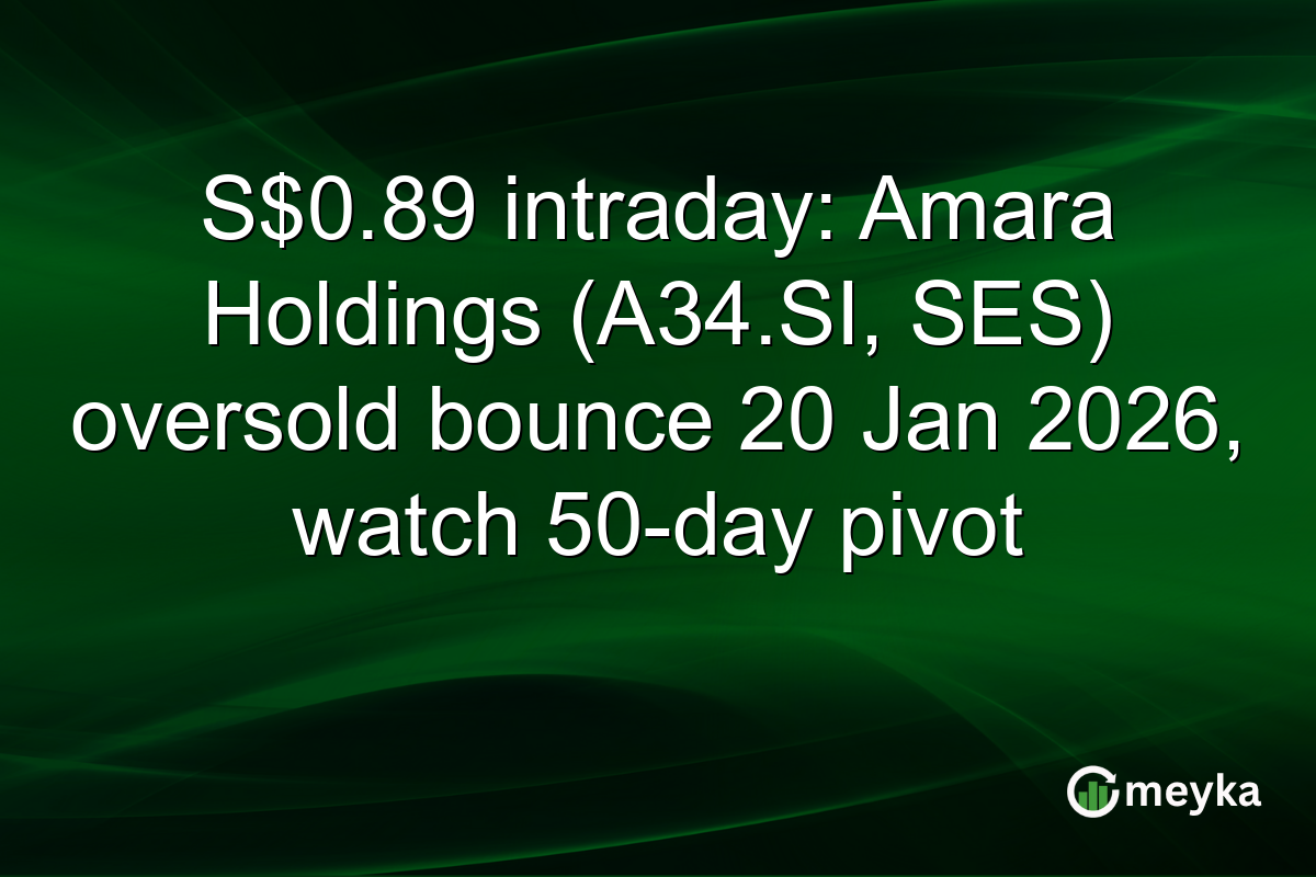 S$0.89 intraday: Amara Holdings (A34.SI, SES) oversold bounce 20 Jan 2026, watch 50-day pivot