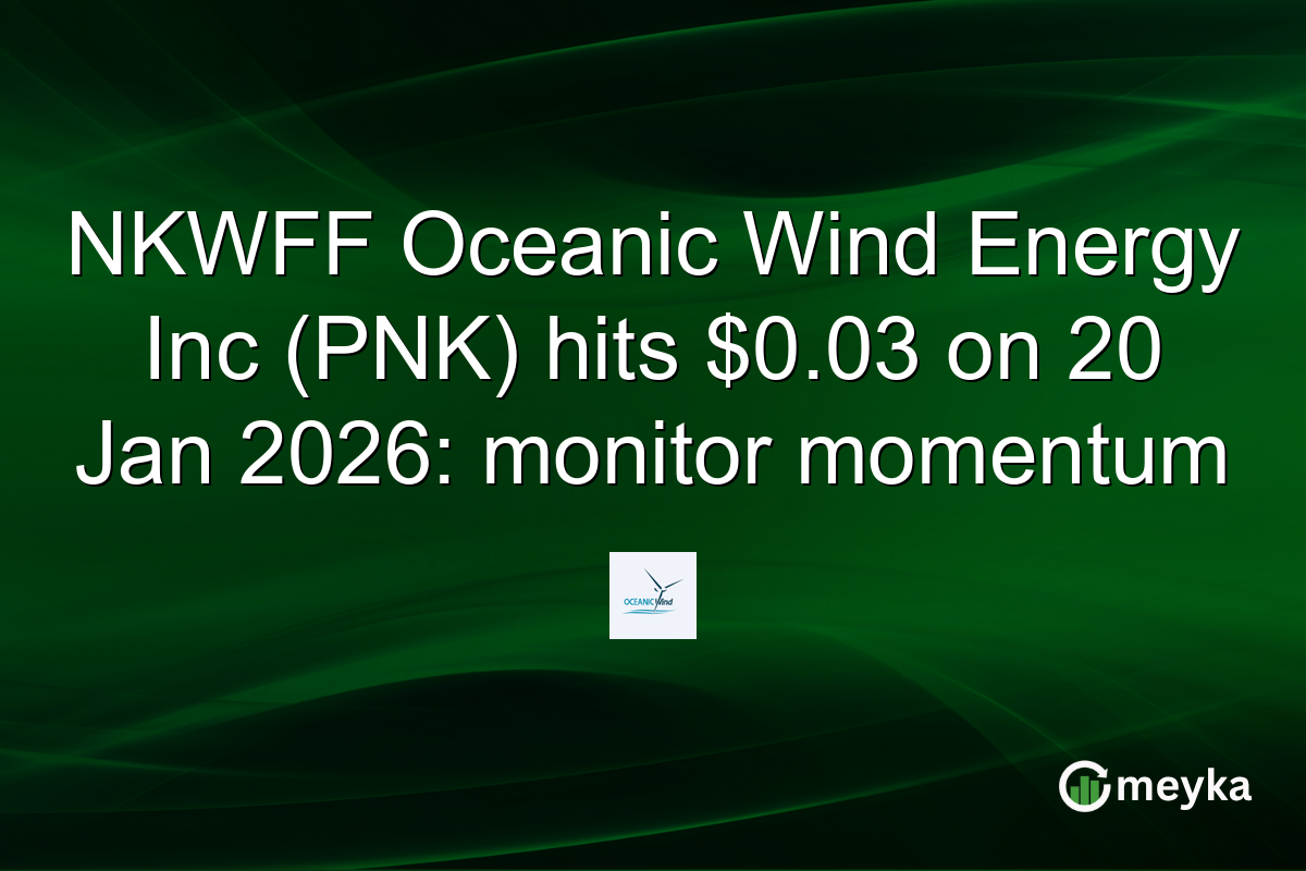 NKWFF Oceanic Wind Energy Inc (PNK) hits $0.03 on 20 Jan 2026: monitor momentum
