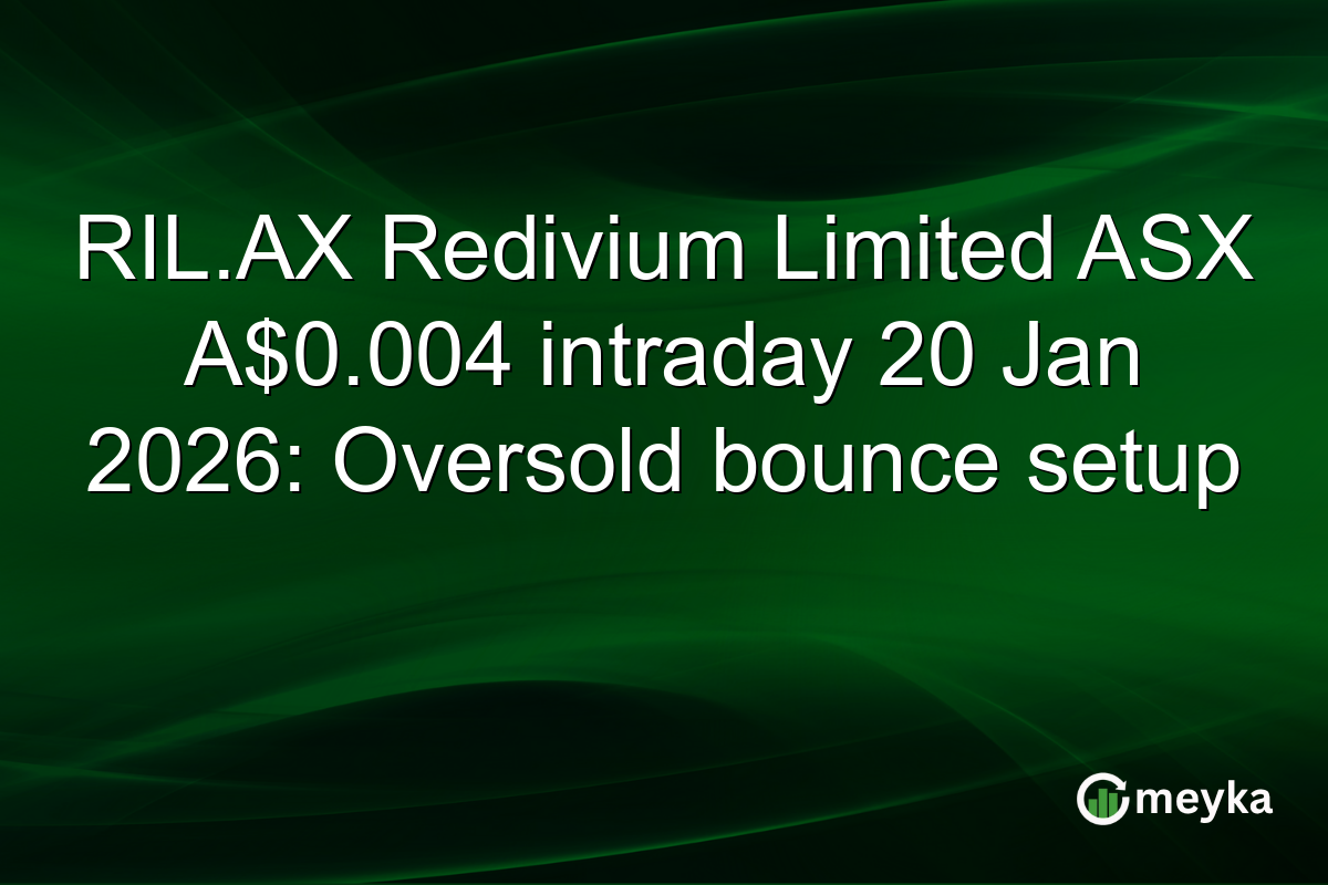 RIL.AX Redivium Limited ASX A$0.004 intraday 20 Jan 2026: Oversold bounce setup