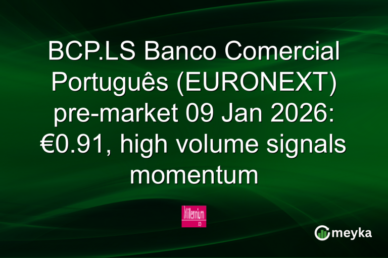 BCP.LS Banco Comercial Português (EURONEXT) pre-market 09 Jan 2026: €0.91, high volume signals momentum