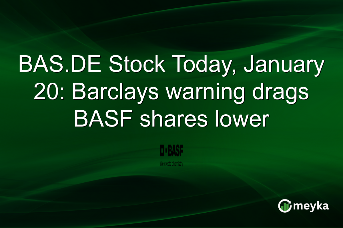 BAS.DE Stock Today, January 20: Barclays warning drags BASF shares lower