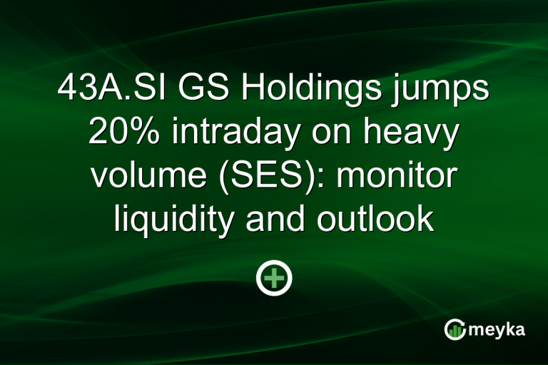 43A.SI GS Holdings jumps 20% intraday on heavy volume (SES): monitor liquidity and outlook