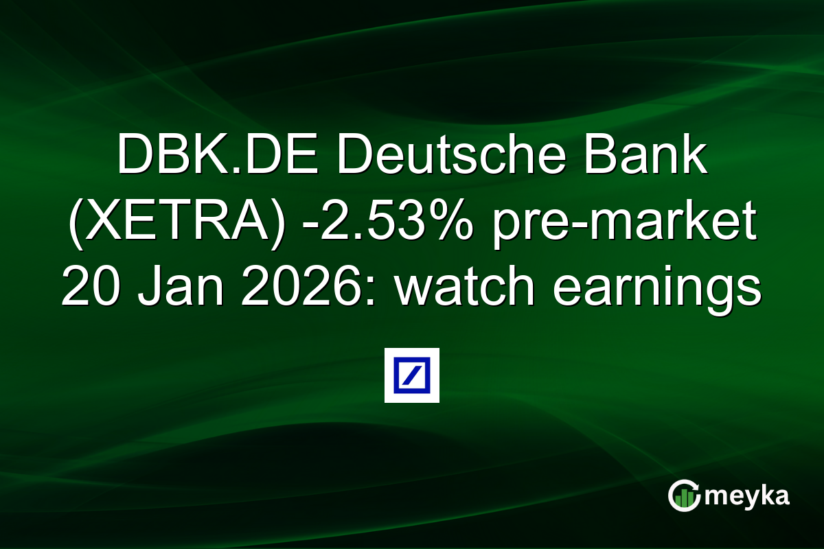 DBK.DE Deutsche Bank (XETRA) -2.53% pre-market 20 Jan 2026: watch earnings