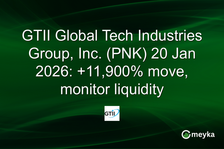 GTII Global Tech Industries Group, Inc. (PNK) 20 Jan 2026: +11,900% move, monitor liquidity