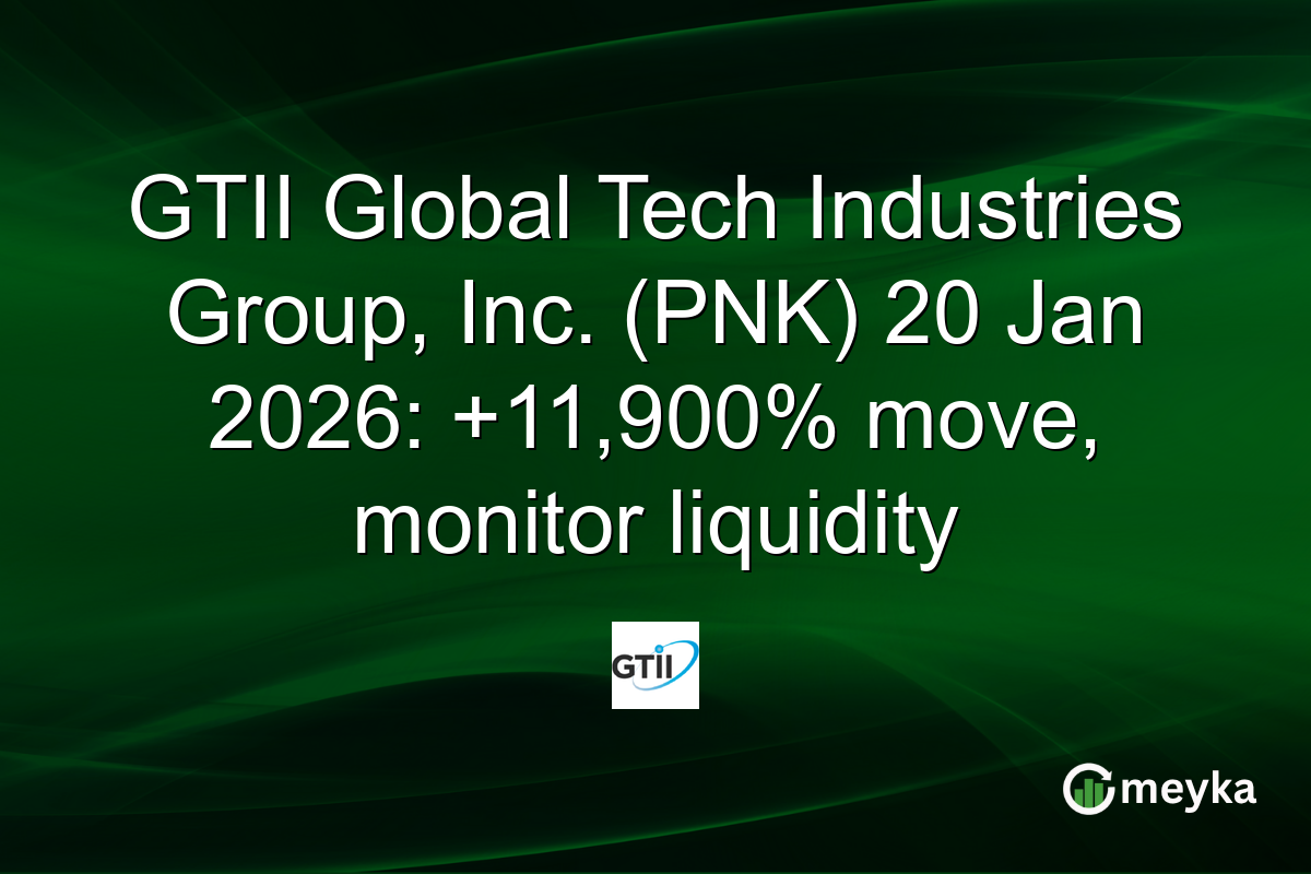 GTII Global Tech Industries Group, Inc. (PNK) 20 Jan 2026: +11,900% move, monitor liquidity