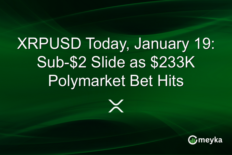 XRPUSD Today, January 19: Sub-$2 Slide as $233K Polymarket Bet Hits