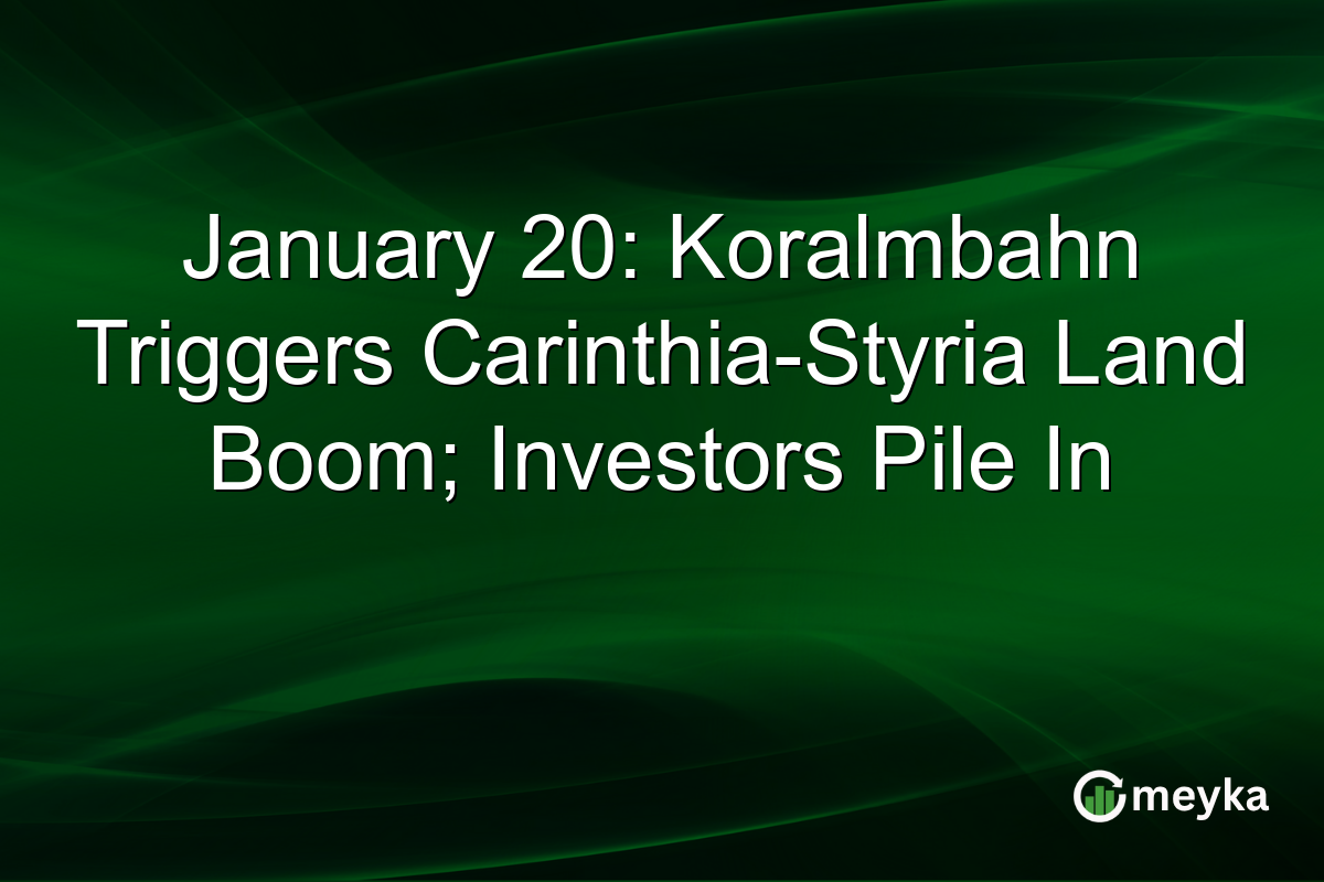 January 20: Koralmbahn Triggers Carinthia-Styria Land Boom; Investors Pile In