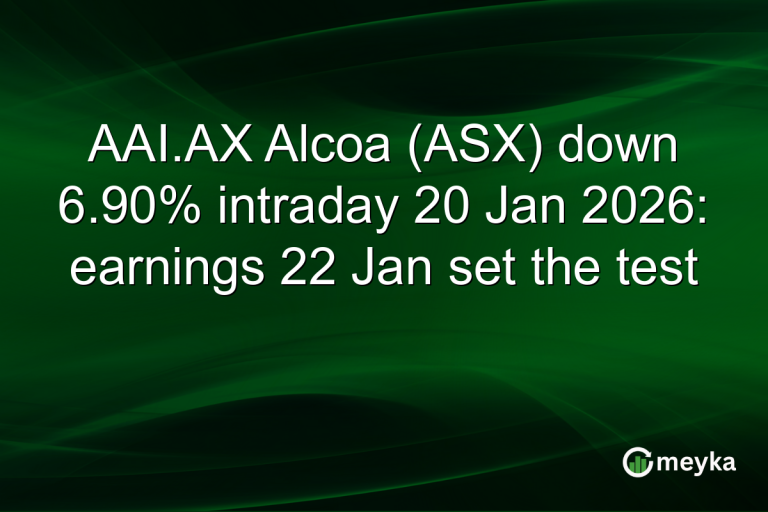 AAI.AX Alcoa (ASX) down 6.90% intraday 20 Jan 2026: earnings 22 Jan set the test