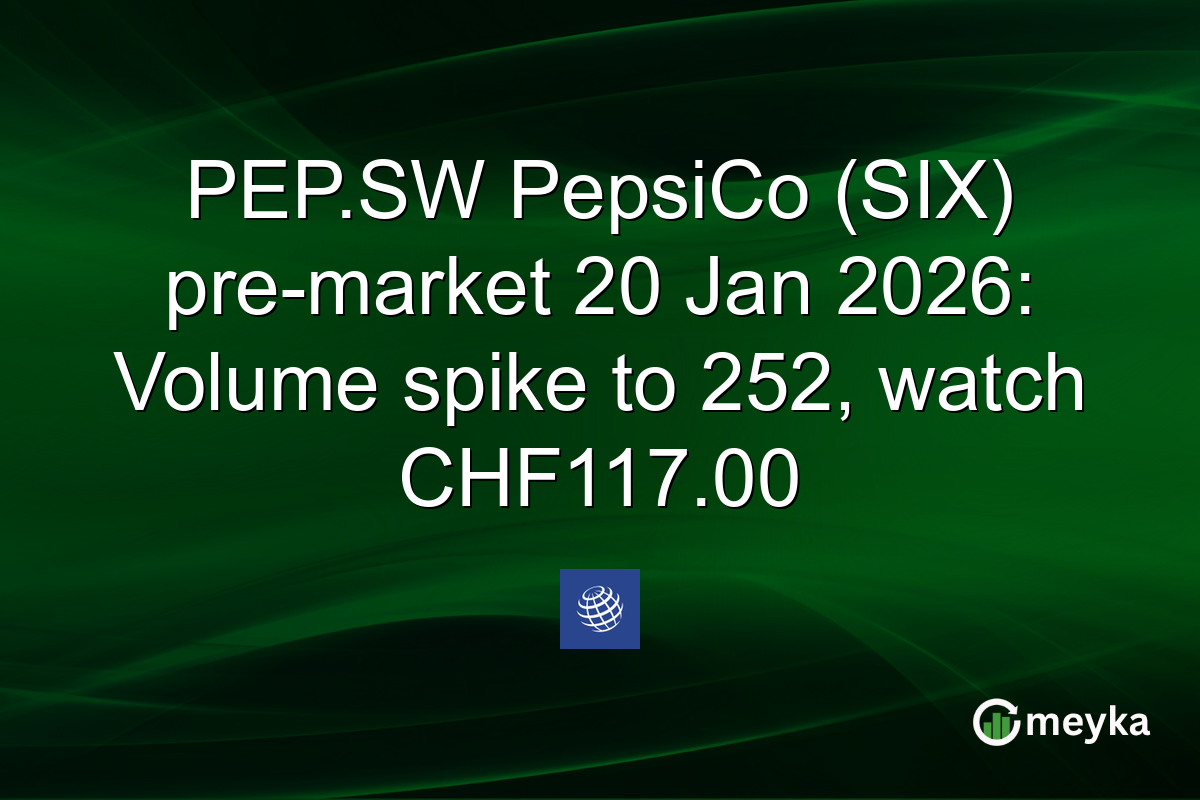 PEP.SW PepsiCo (SIX) pre-market 20 Jan 2026: Volume spike to 252, watch CHF117.00