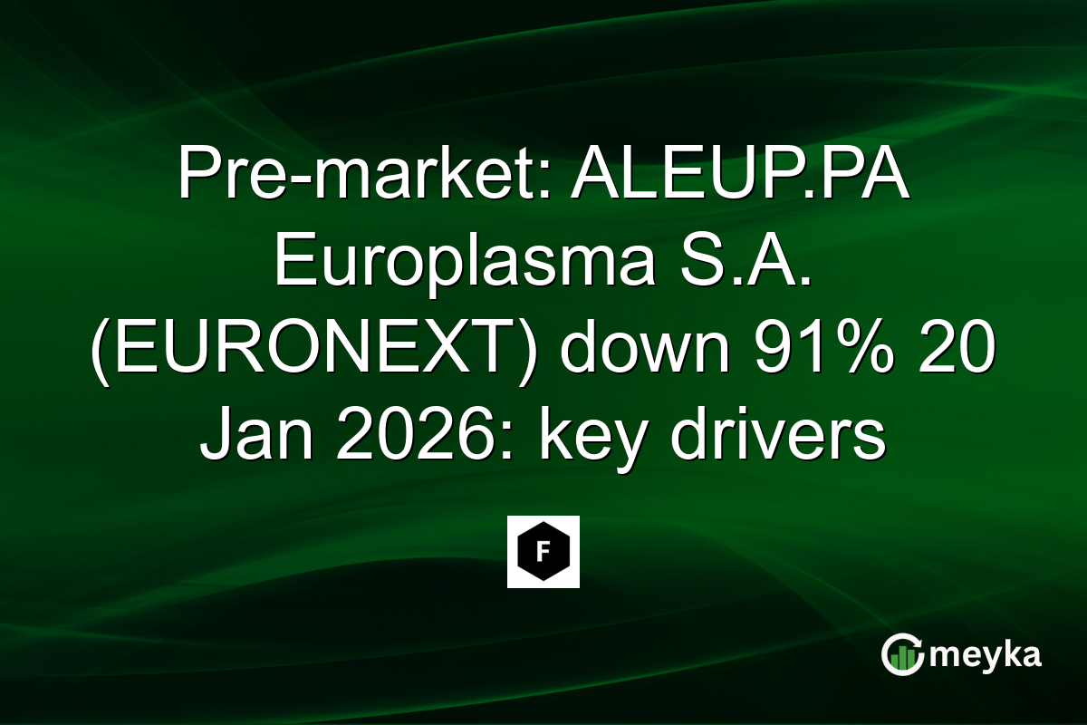 Pre-market: ALEUP.PA Europlasma S.A. (EURONEXT) down 91% 20 Jan 2026: key drivers