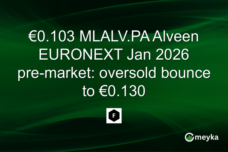 €0.103 MLALV.PA Alveen EURONEXT Jan 2026 pre-market: oversold bounce to €0.130