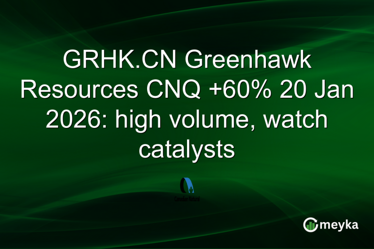GRHK.CN Greenhawk Resources CNQ +60% 20 Jan 2026: high volume, watch catalysts