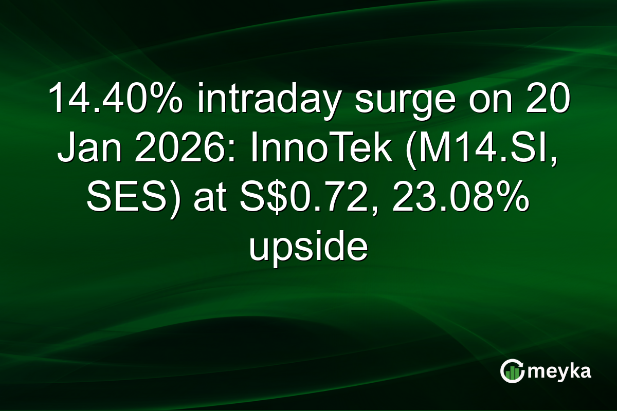 14.40% intraday surge on 20 Jan 2026: InnoTek (M14.SI, SES) at S$0.72, 23.08% upside