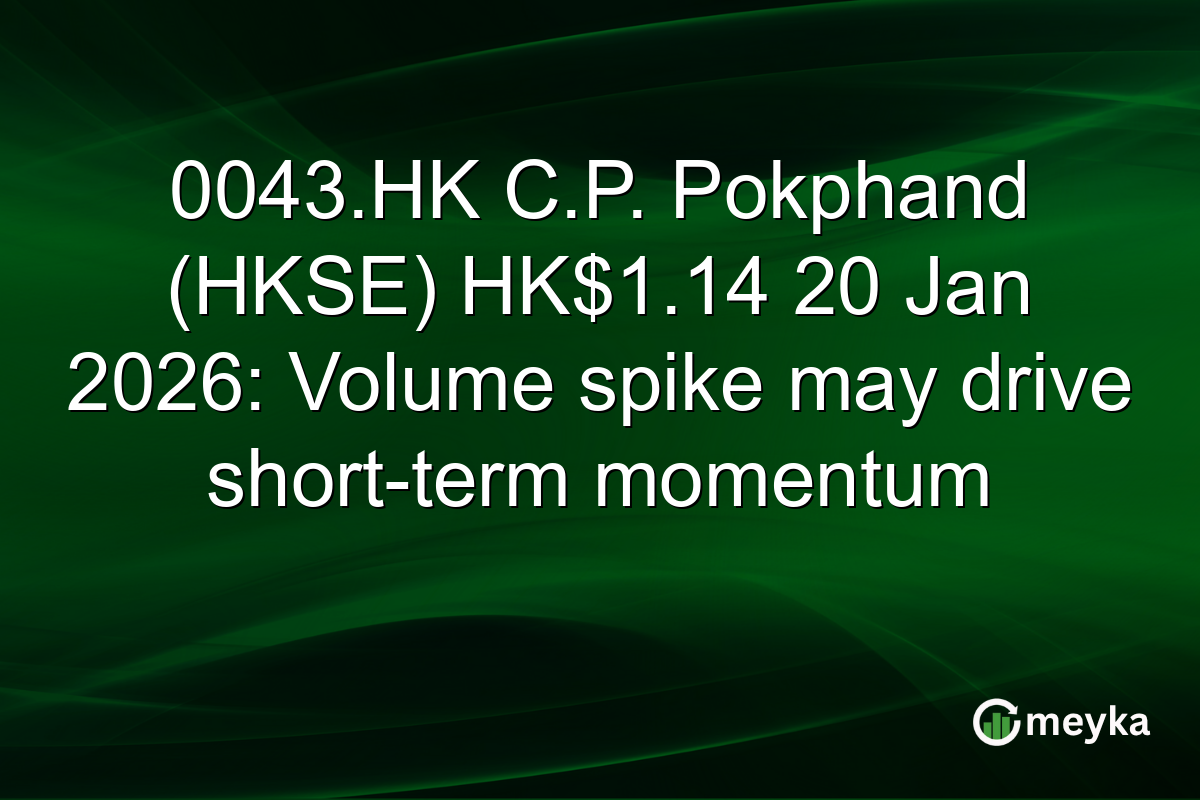 0043.HK C.P. Pokphand (HKSE) HK$1.14 20 Jan 2026: Volume spike may drive short-term momentum