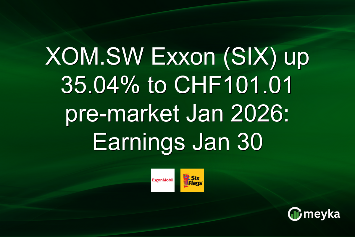 XOM.SW Exxon (SIX) up 35.04% to CHF101.01 pre-market Jan 2026: Earnings Jan 30