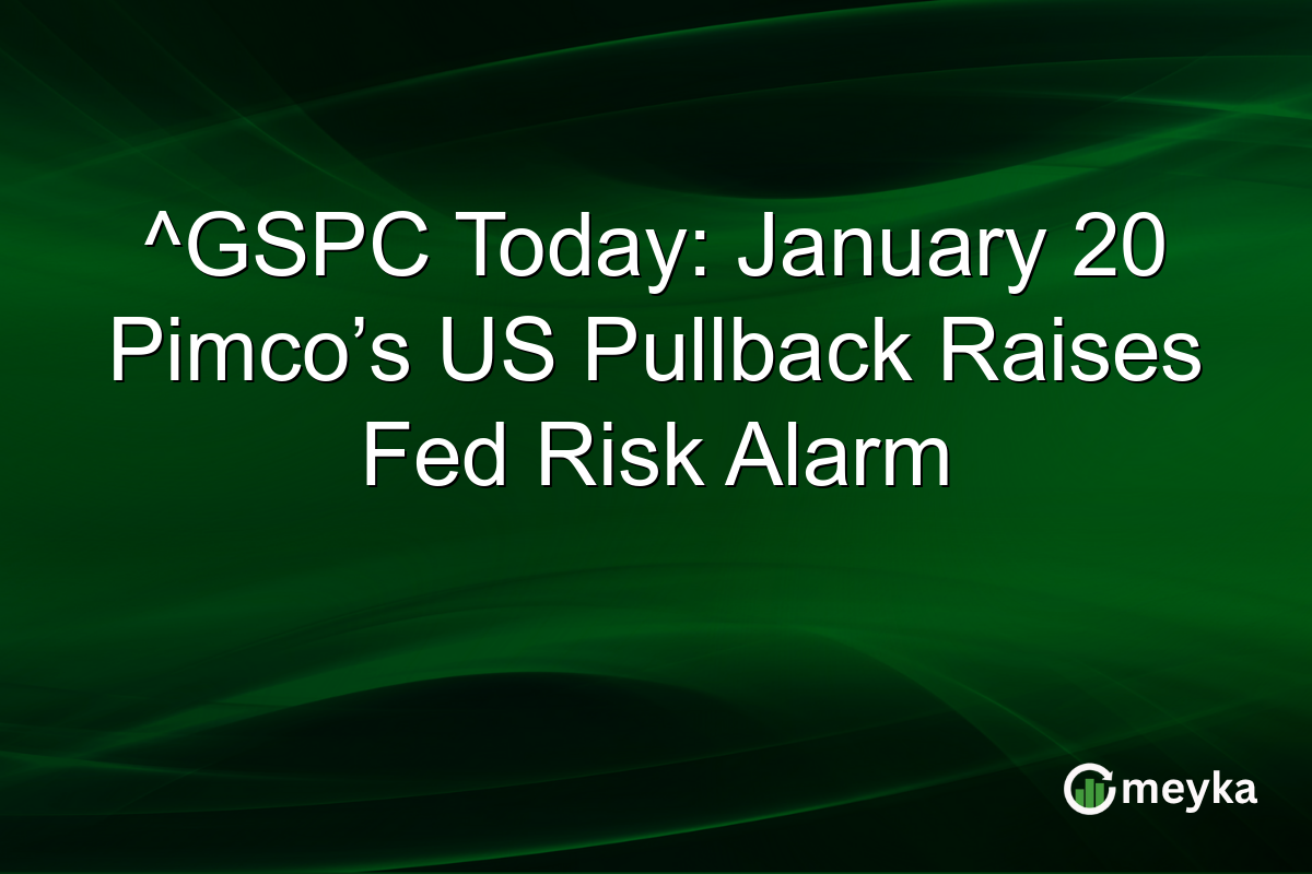 ^GSPC Today: January 20 Pimco’s US Pullback Raises Fed Risk Alarm