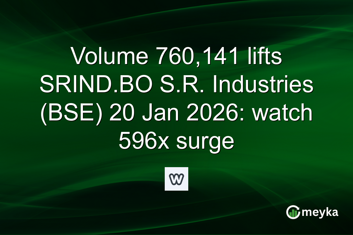 Volume 760,141 lifts SRIND.BO S.R. Industries (BSE) 20 Jan 2026: watch 596x surge