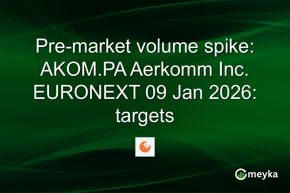 Pre-market volume spike: AKOM.PA Aerkomm Inc. EURONEXT 09 Jan 2026: targets