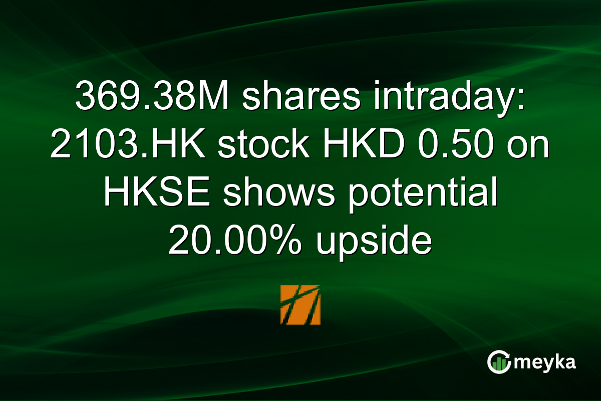 369.38M shares intraday: 2103.HK stock HKD 0.50 on HKSE shows potential 20.00% upside