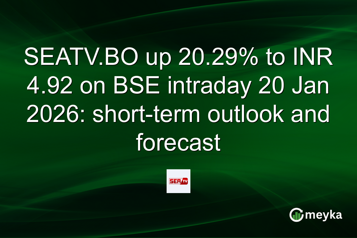 SEATV.BO up 20.29% to INR 4.92 on BSE intraday 20 Jan 2026: short-term outlook and forecast