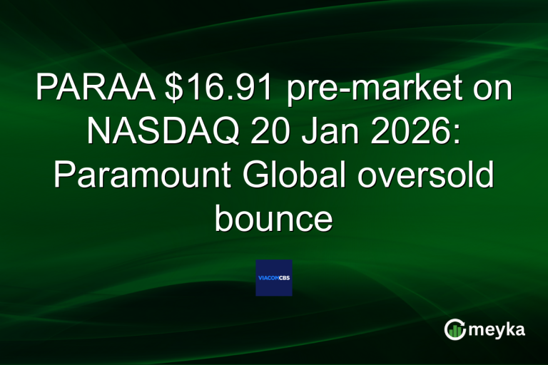 PARAA $16.91 pre-market on NASDAQ 20 Jan 2026: Paramount Global oversold bounce