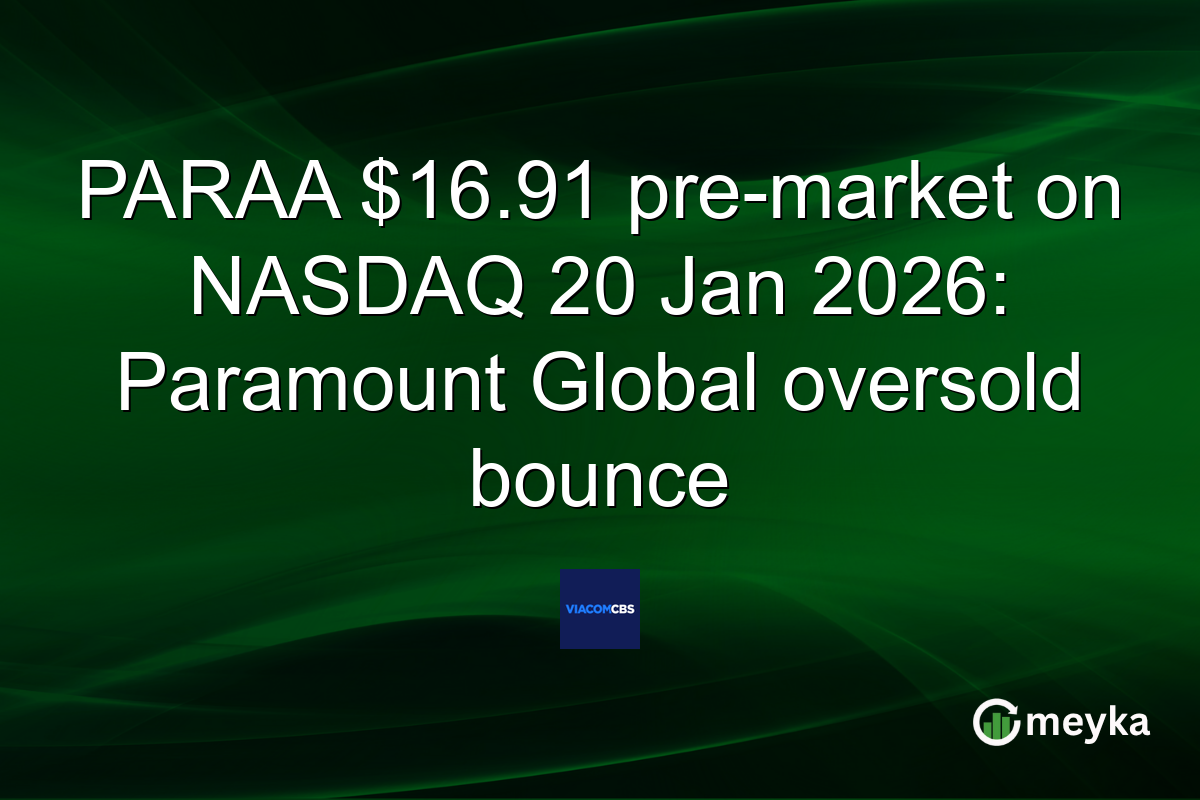 PARAA $16.91 pre-market on NASDAQ 20 Jan 2026: Paramount Global oversold bounce