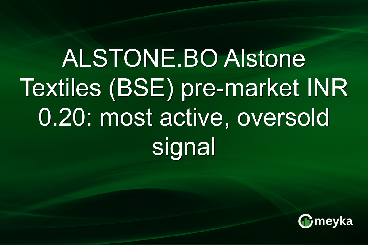 ALSTONE.BO Alstone Textiles (BSE) pre-market INR 0.20: most active, oversold signal