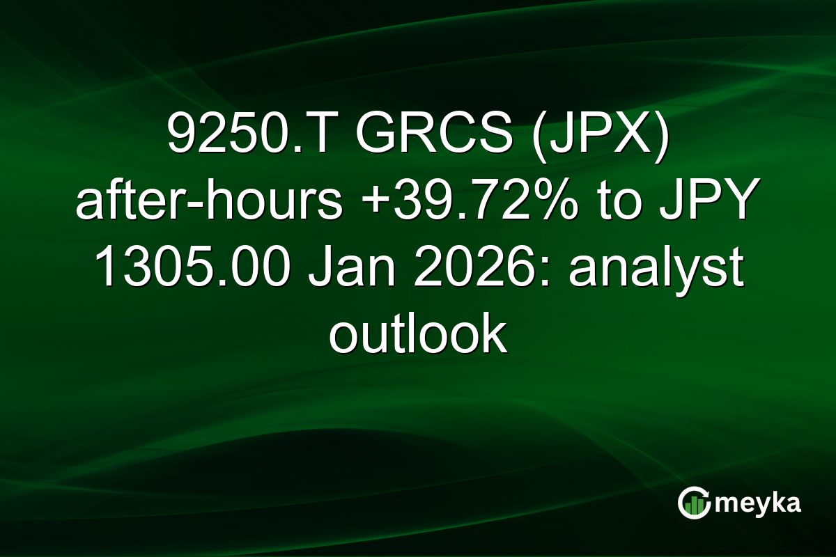 9250.T GRCS (JPX) after-hours +39.72% to JPY 1305.00 Jan 2026: analyst outlook