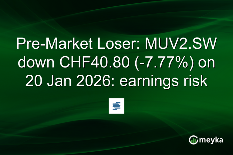 Pre-Market Loser: MUV2.SW down CHF40.80 (-7.77%) on 20 Jan 2026: earnings risk