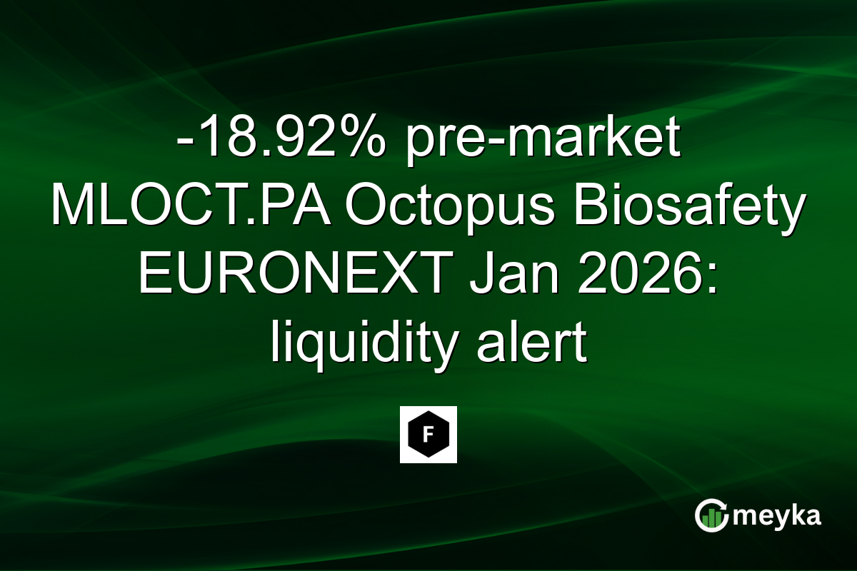 -18.92% pre-market MLOCT.PA Octopus Biosafety EURONEXT Jan 2026: liquidity alert