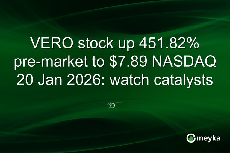 VERO stock up 451.82% pre-market to $7.89 NASDAQ 20 Jan 2026: watch catalysts