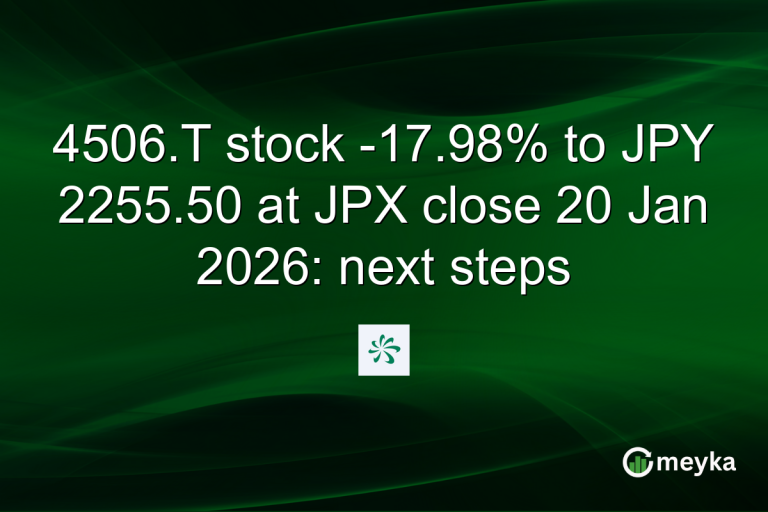 4506.T stock -17.98% to JPY 2255.50 at JPX close 20 Jan 2026: next steps