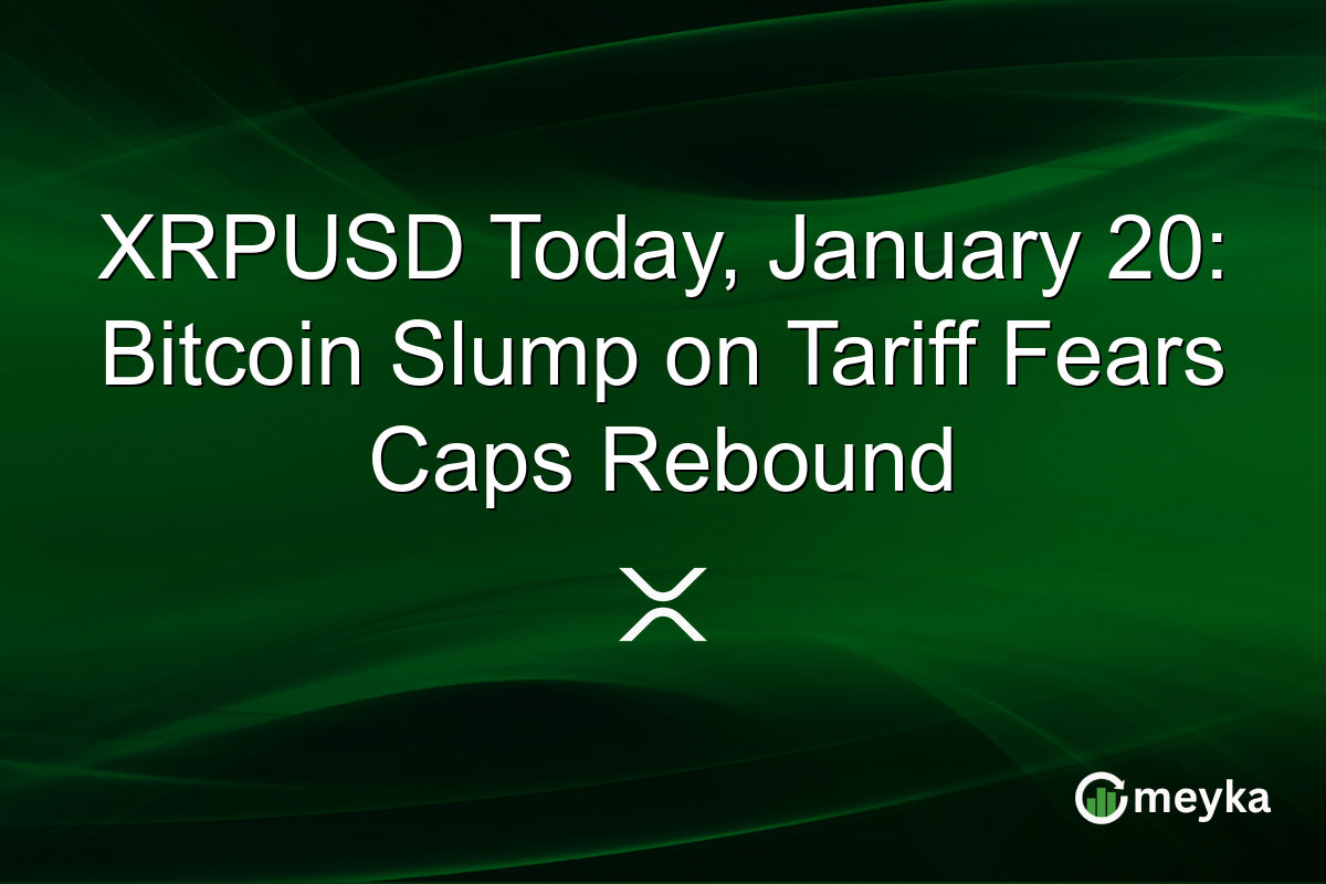 XRPUSD Today, January 20: Bitcoin Slump on Tariff Fears Caps Rebound