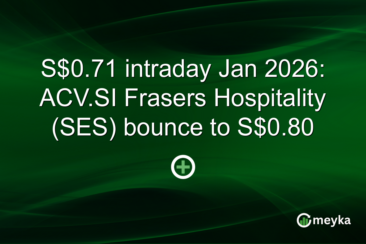 S$0.71 intraday Jan 2026: ACV.SI Frasers Hospitality (SES) bounce to S$0.80