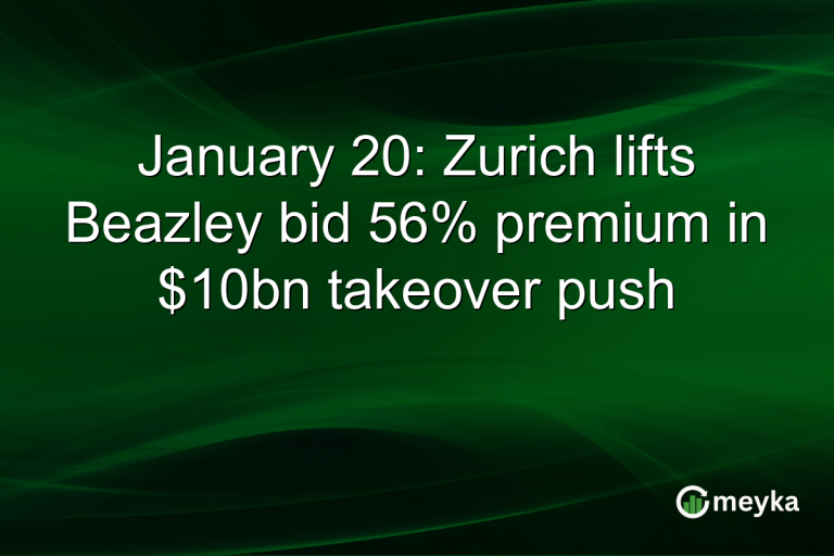 January 20: Zurich lifts Beazley bid 56% premium in $10bn takeover push