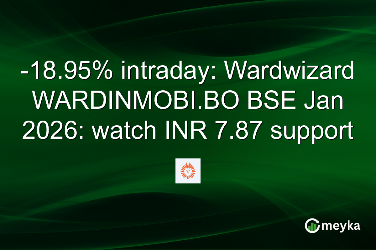 -18.95% intraday: Wardwizard WARDINMOBI.BO BSE Jan 2026: watch INR 7.87 support