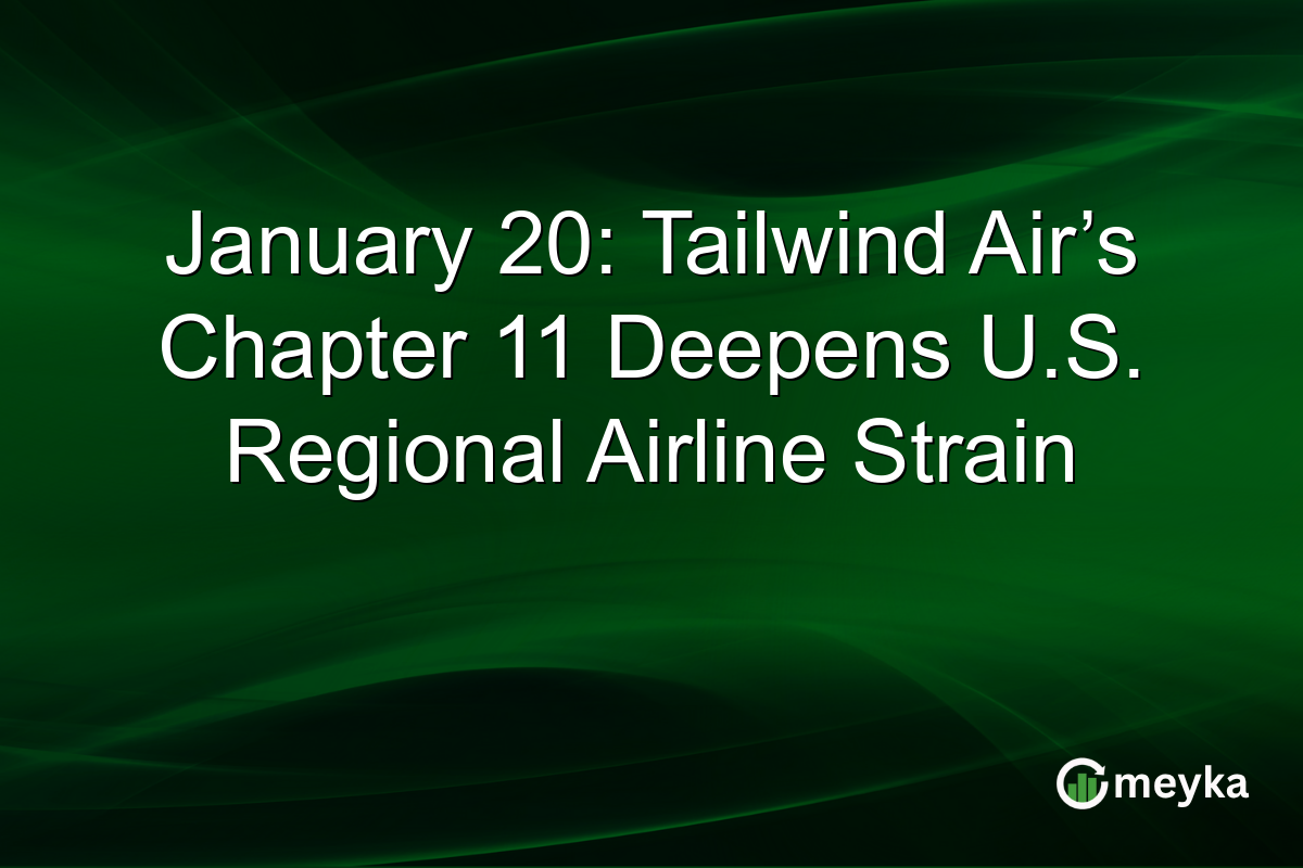January 20: Tailwind Air’s Chapter 11 Deepens U.S. Regional Airline Strain