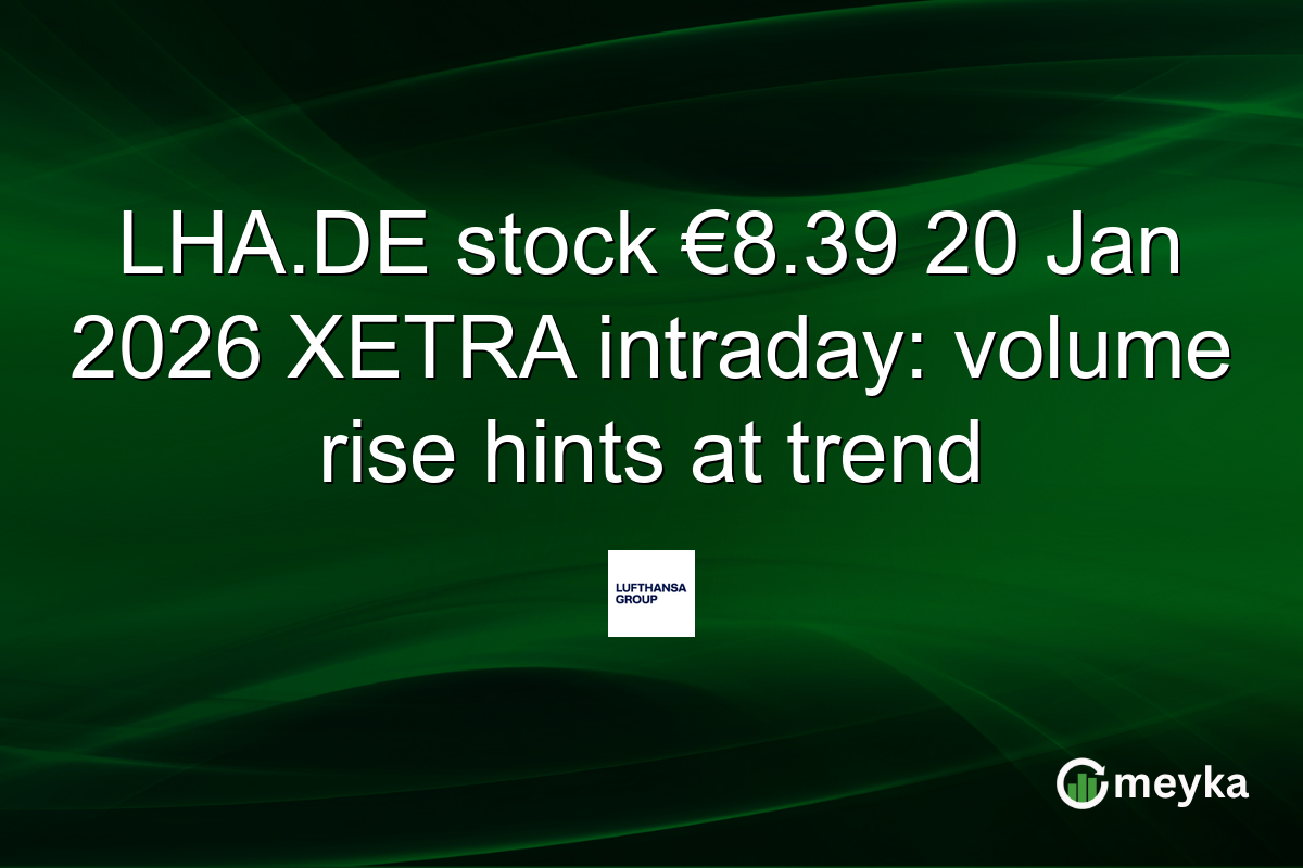 LHA.DE stock €8.39 20 Jan 2026 XETRA intraday: volume rise hints at trend
