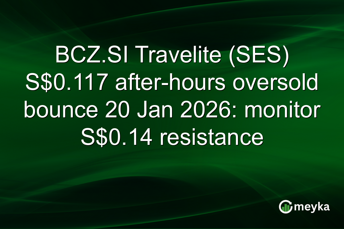 BCZ.SI Travelite (SES) S$0.117 after-hours oversold bounce 20 Jan 2026: monitor S$0.14 resistance