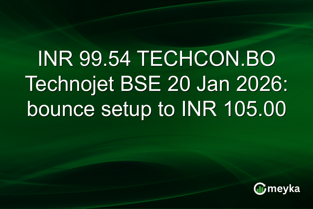 INR 99.54 TECHCON.BO Technojet BSE 20 Jan 2026: bounce setup to INR 105.00