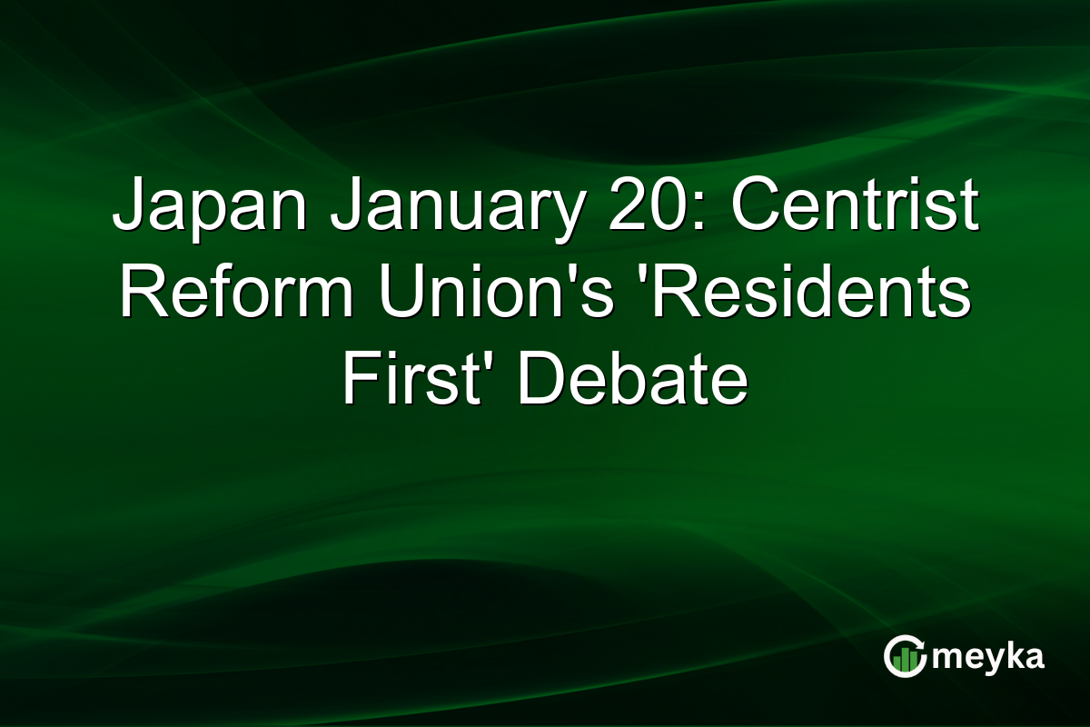 Japan January 20: Centrist Reform Union's 'Residents First' Debate