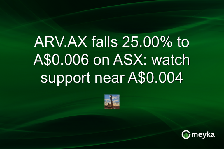 ARV.AX falls 25.00% to A$0.006 on ASX: watch support near A$0.004