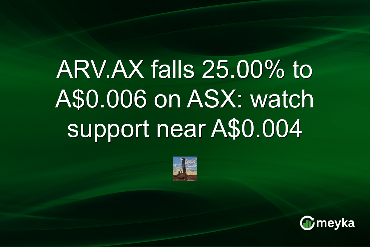 ARV.AX falls 25.00% to A$0.006 on ASX: watch support near A$0.004